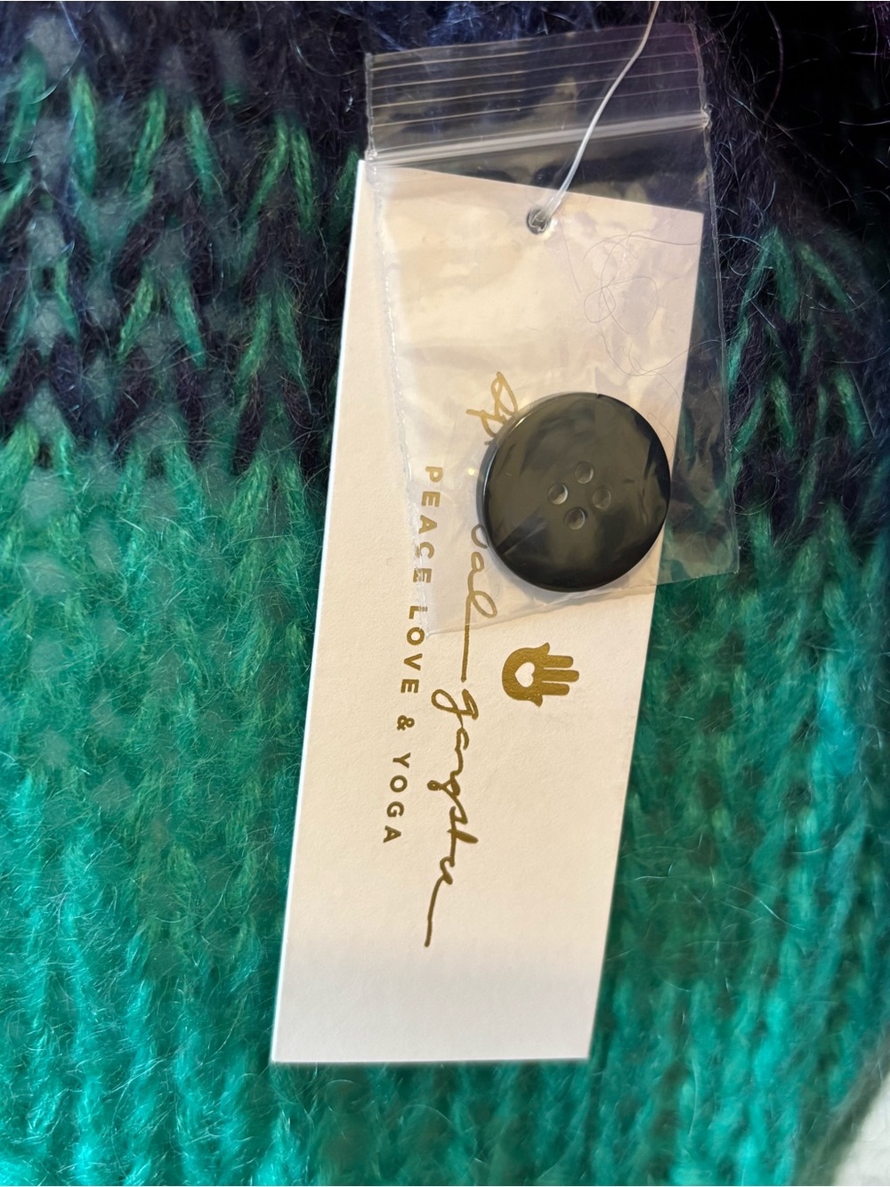 Spiritual Gangster Royce Cardigan NWT Small Purple Teal Navy Colorblock Sweater - Picture 9 of 11